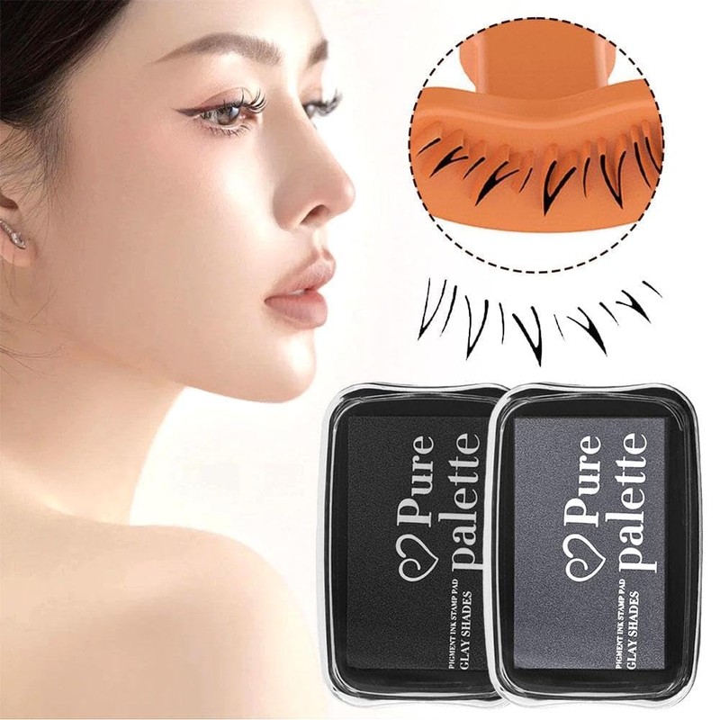 Black Eyelash Stamps Tool, False Eyelashes Silicone, L+R Double Sided