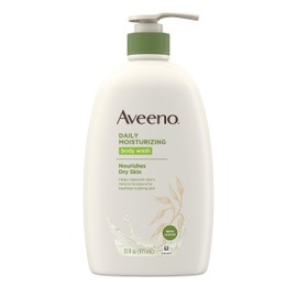 Aveeno Daily Moisturizing Body Wash with Soothing Oat, Creamy Shower Gel, Soap-Free and Dye-Free, Light Fragrance, 33 fl. oz