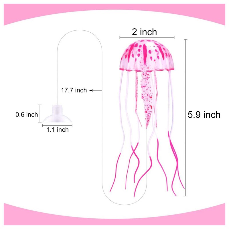 WishLotus 2 PCS Jellyfish Fish Tank Decorations, Simulation Jellyfish Plant