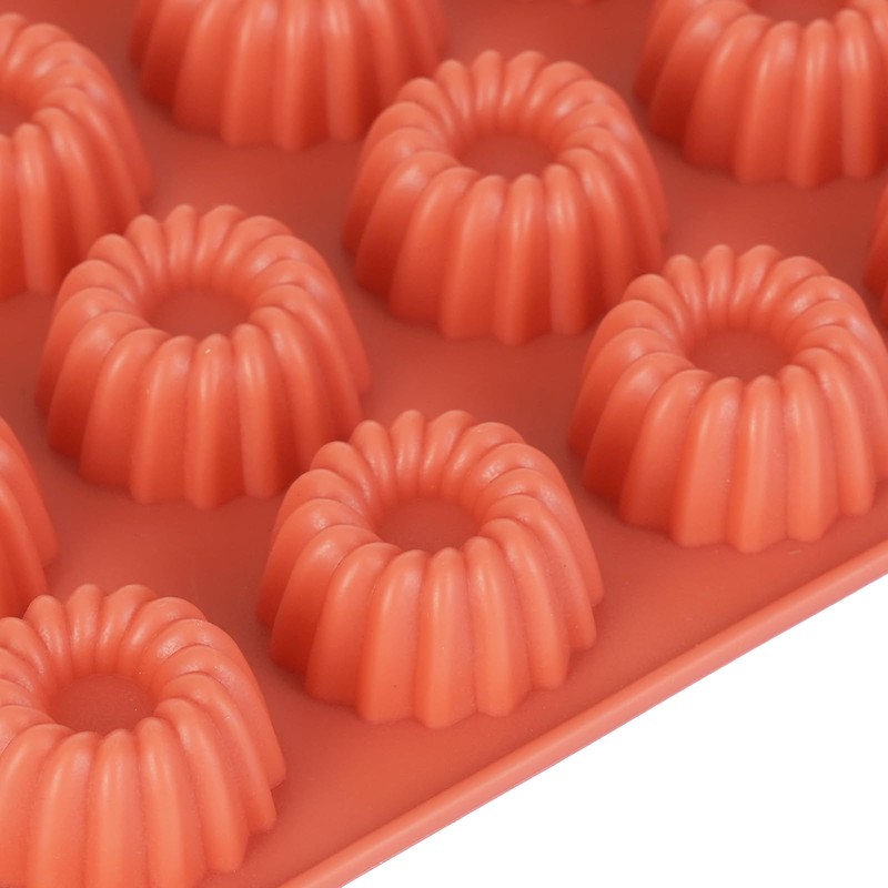Silikon Gugelhupf Backform Set, 4 Stück, Mini Kuchenformen mit 24