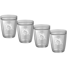 Kraftware Kasualware Collection Fishin' Doublewall Drinkware, 14 Ounce - Set of 4
