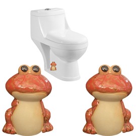 Frog - Tapones de cerámica para tornillos de inodoro, tapas decorativas para tapa de tornillo de inodoro, tapas de inodoro para parte inferior del inodoro, lindas cubiertas de pernos de inodoro para