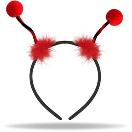 Hatstar Hatstar Marienkäfer Haarreif mit Fühlern | Strinband, Haarband mit Bommeln für Kinder und Erwachsene | Glitzer Accessoire zu Karneval und Fasching