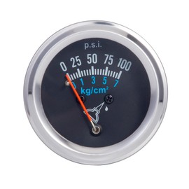 YullSorom 7-153 Oil Pressure Gauge Kit Universal Fit with Copper Tube and Threaded Parts, Chrome,Black