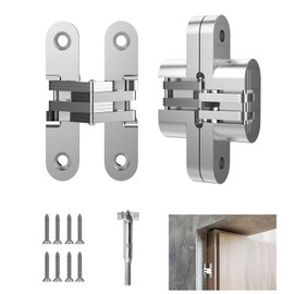 Suemisi Invisible Door Hinge, Concealed Hinges for Cabinet Doors and DIY Box Zinc Alloy Furniture Hinges and Table Hinge 180 Degree Hinge(2, 0.63"-2.76")