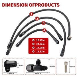 Nakkaa Steam Vent Hose Kit -4 AN Complete Coolant Crossover Compatible with LSX LS1 LS2 LS6 LM7 Engine Steam Hoses