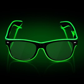 flintronic LED Glasses, Flashing LED Sunglasses Costumes, LED Glasses, 4 Modes, Ergonomic Design & High Comfort, EL Wire, Suitable for DJ Parties, Live Concerts, Rave Parties, etc