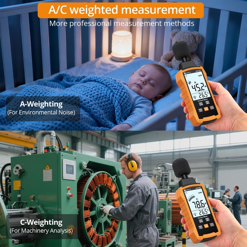Neoteck Dezibel Digital Portable Sound Level Meter 30-130dB with LCD