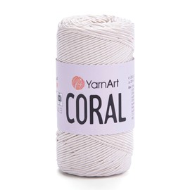 YarnArt Coral Satin Cotton Blend Macrame Yarn - 50% Cotton 50% Polyester, 200g, 200m, 1-1.5mm Thick Decorative Craft Yarn for Bags, Hats, Belts, Runners, Placemats, Crochet & Knitting (1919)