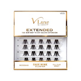 VLuxe Extended False Eyelashes Faux Mink Featherlight Reusable Artificial Eyelashes Multipack Lash Clusters