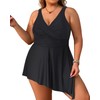 Daci Plus Size One Piece Swimsuits for Women Flowy Asymmetrical