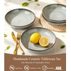 8.5'' Ceramic Pasta Bowls, 36oz Stoneware Salad Bowls Set of