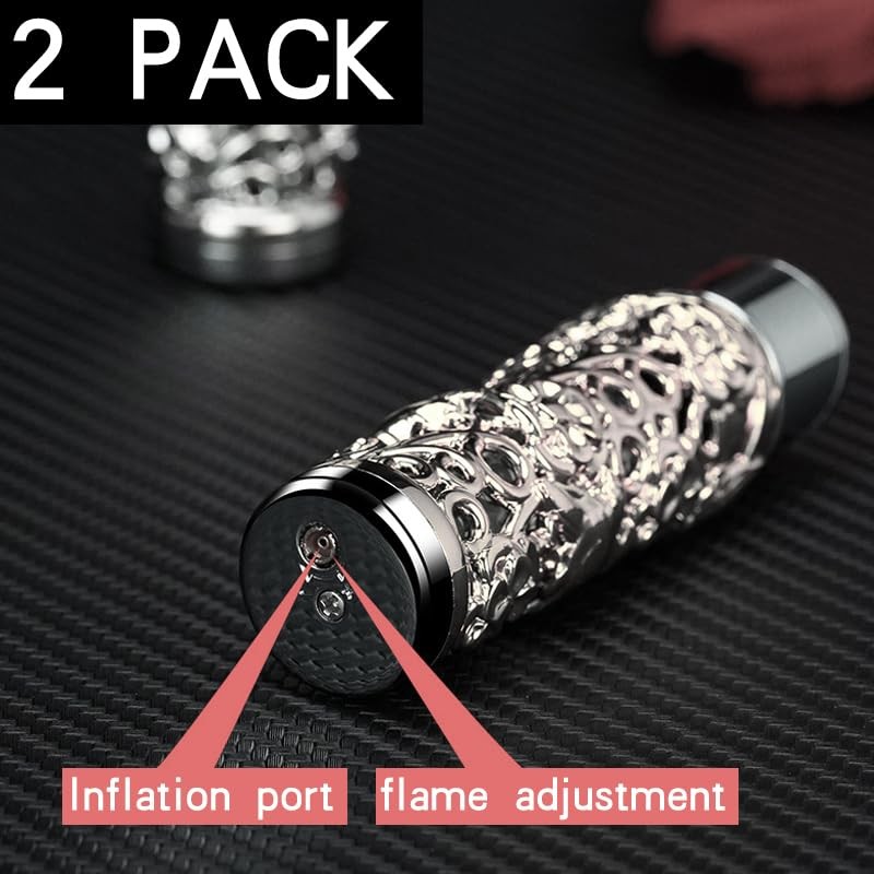 BJZFAA 2 Pack Colorful Black and Silver Lighter Torch Cool,Refillable