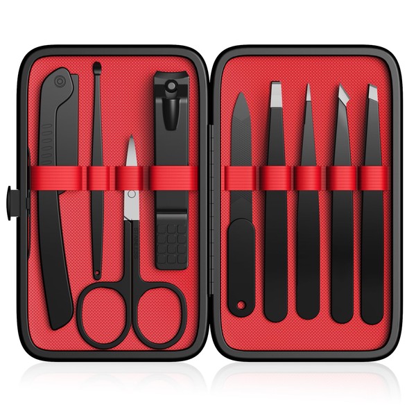 Yougai Yougai Tweezers and Nail Clippers Set,9 Pcs Professional Stainless