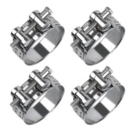 ilauke Hose Clips 4Pcs, Adjustable 26-28 mm Hose Clamps 304 Stainless Steel Bolt Clip, Hose Screws Pipe Clamps Clips Assortment for Hose Pipe Tube Attachment