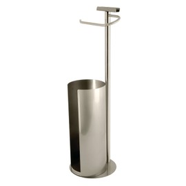 Kingston Brass CC2038 Continental Freestanding Toilet Paper Holder with Roll Storage and Phone Stand, Brushed Nickel