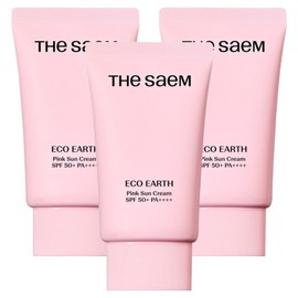 The Saem Eco Earth Pink Sun Cream SPF50+ PA++++, 50g, 3 pieces / 더샘 에코 어스 핑크 선크림 SPF50+ PA++++, 50g, 3개