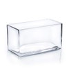 WGV Rectangle Block Glass Vase, Width 4", Length 8", Height