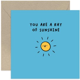 Old English Co. Cute Thinking of You Card - 'You Are a Ray of Sunshine' Well Done Card for Him Her - Positive Thoughts Card - Proud of You Card for Son Daughter - Family and Friends | Blank Inside