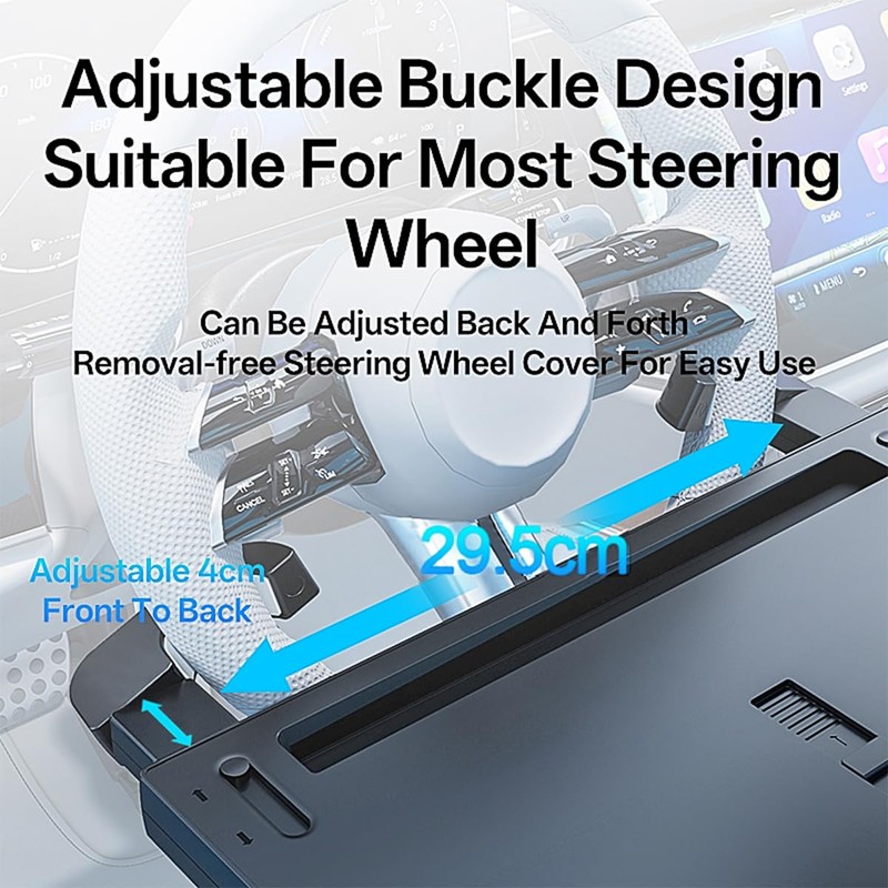 2 in 1 Large Steering Wheel Desk with Dual Slide-Out