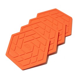 Shinemade Silicone Drink Coasters Set of 4,Flexible & Heat-Resistant - Perfect for Home Decor & Table Protection(Red Coral)