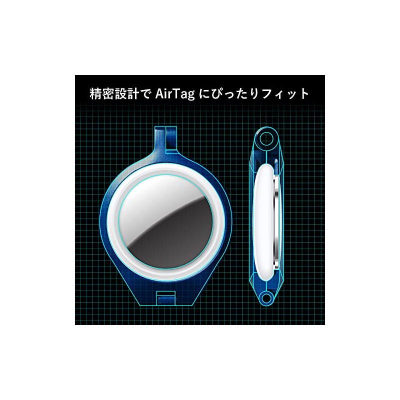 NATURAL design AirTag Case Key Ring ALUMINUM BUMPER (JET BLACK)