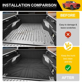 JTYZSM Truck Bed Mat for 2005-2023 Toyota Tacoma 5FT Short Bed Liner All Weather Protection TPE Bed Cargo Mat for 2005-2023 Tacoma Pickup Accessories