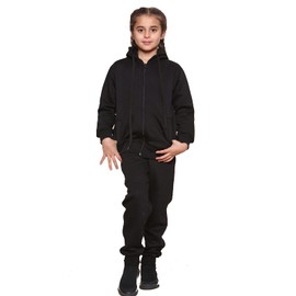 Kids Tracksuits Boys Tracksuit, Hoodies Plain Army Commando Print Tracksuit Hoodie with Jogger Sweatpants Sports Activewear Set Girls Boys Children Age 5-13 Years (Black Zipper, 4-5 Years)