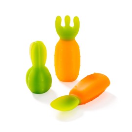 Lollipop Baby Learning Tableware, Staged-Learning utensils set, (Easy Pre-Spoon, Baby Fork, Baby Spoon) (vegetarian color)