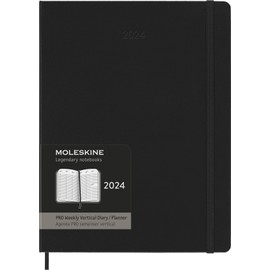 Moleskine PRO 12M *2024* Weekly Planner, Hard Cover XL (7.5" x 9.75")
