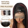 13X6 Black and Red Glueless Synthetic Lace Front Wig 26IN