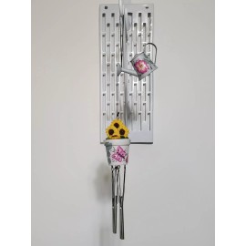 Giftco Inc Watering Can Wind Chime - 16 1/2" Long Butterflies Sunflower Gardening Decor NEW