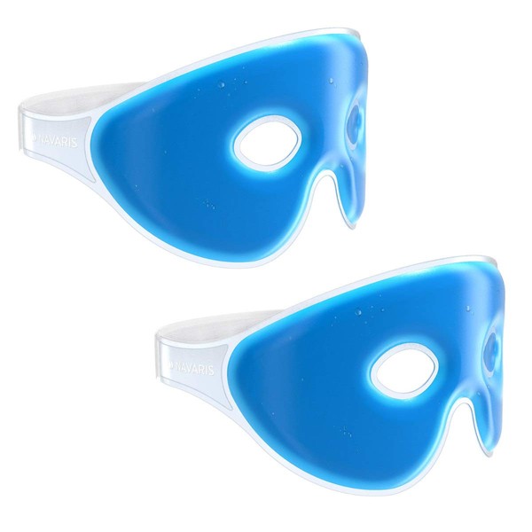 Navaris Set of 2 Gel Eye Masks - 2X Reusable Eye Masks for Hot/Cold Use