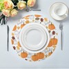 Thanksgiving Placemat Pumpkin Leaf Fall Autumn Round Placemats Set of