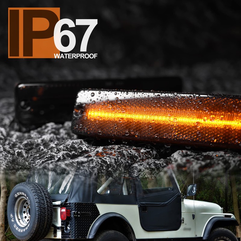 NSLUMO Amber Led Side Marker Lights Replacement for 1972-1986 J'eep