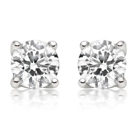 1/4ct tw Diamond Stud Earring in 14k White Gold (Rose)