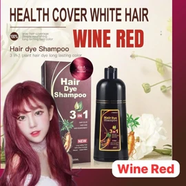 Meidu Wine Red Color Hair Dye Shampoo  3 in 1 +100% Grey Coverage