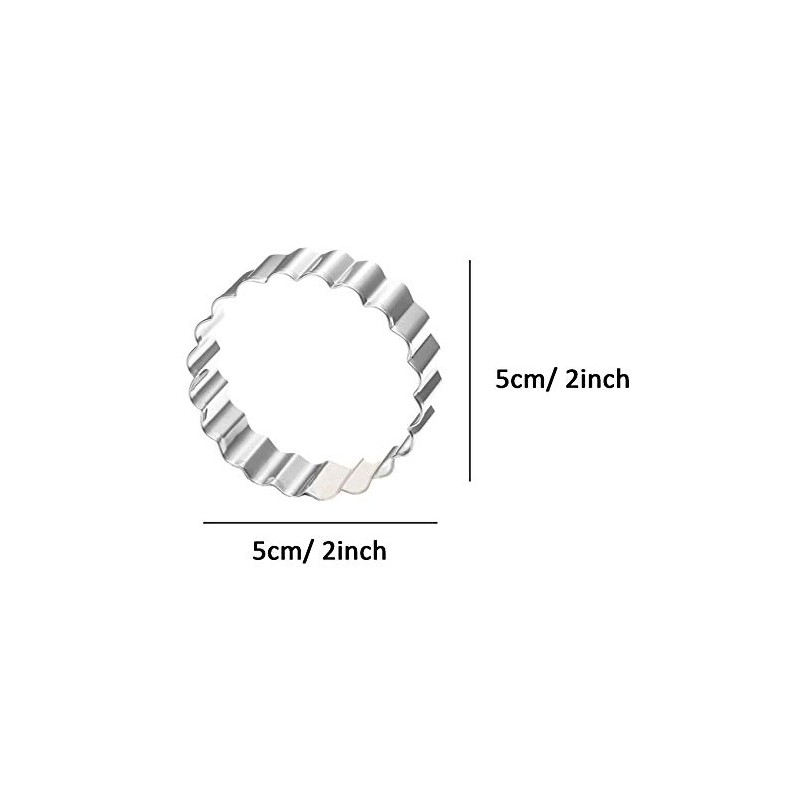 ZDYWY Fluted Round Circle Shaped Cookie Cutter