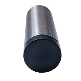 FELGNER Wall Door Stop, Round Door Stop, Stop Protection with Rubber Head to Protect Wall, Front Door, Office Door, Cabinet Door, Window | Matte Stainless Steel / Black | Length: 90 mm