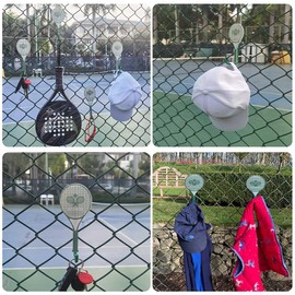spintenis Tennis Court Fence Hanger – Multi Use Organizer for Clothes, Glasses, Keys, Hats & Rackets Green Colour Pack of 2