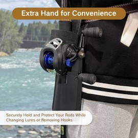 NIIIYTYB Fishing Rod Holster for Belt Durable Nylon Fishing Pole Holder Clip Hands-Free Fishing Rod Holsters for Secure Pole Storage and Easy Access Ideal for Anglers and Outdoor Fishing Gear