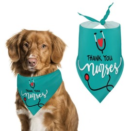 Nurse Appreciation Week Thank You Nurses 2023 Dog Bandanas Pets Kerchief Reversible Triangle Bibs Scarf Outfits Accessories for Small to Large Dogs Cats