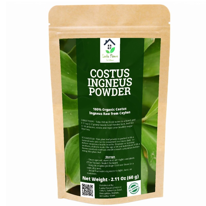 Lanka Flavors Feel Different Costus Igneus Powder 2.11 Oz/ 60g