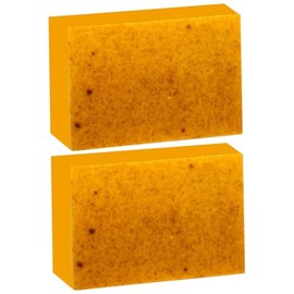 Barra de jabón de cúrcuma 2pcs Ingredientes naturales y orgánicos Jabón ácido kójico cúrcuma y limón suave para aclarar la piel del cuerpo la cara par
