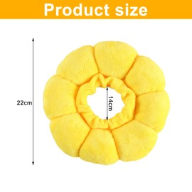 DAWRIS Adjustable Cat Cone Collar Soft, Cute Recovery Sun Flower Donut Collar for Kittens Puppies, Cone of Shame to Prevent Licking Biting After Surgery