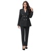 Lamgool Women Pantsuit Double Breasted 2 Pcs Blazer Set Work