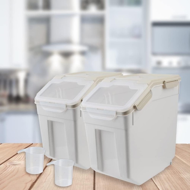 50 lb Flour Storage Container, 2 Pack Rice Storage Container
