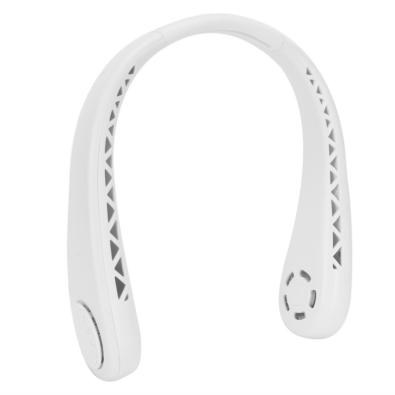 White Adjustable Hanging Neck Electric Fan Bladeless Portable USB Charging