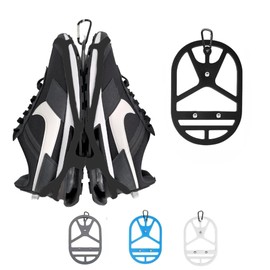 Shoe Holster For Backpack with Clip Hanger. Footwear Holder with a Carabiner for Sneakers, Cleats, Bowling, Soccer, Basket, Football. For Travel, Outdoors, Sports & Space Saving. (Black, M)
