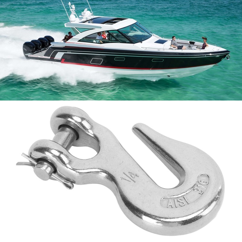 Marine Boat Slip Lifting Hook 1/4in 1000lbs Load Bearing Capacity